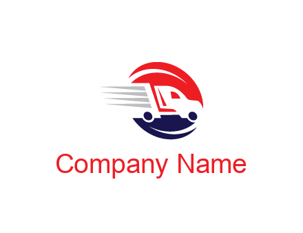 negative spacing truck with swooshes in circle