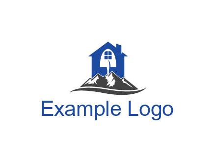 negative spacing shovel in house behind mountains with swoosh
