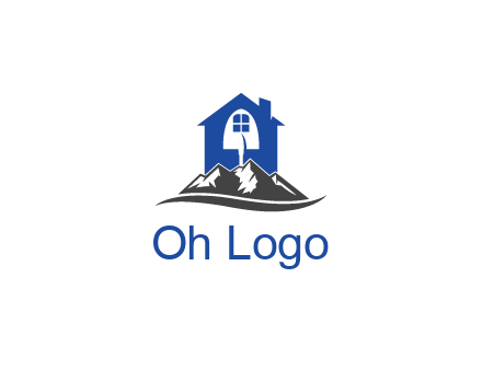 negative spacing shovel in house behind mountains with swoosh