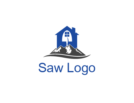 negative spacing shovel in house behind mountains with swoosh