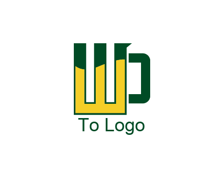 letter W forming mug