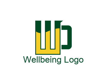 letter W forming mug