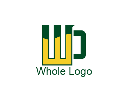 letter W forming mug