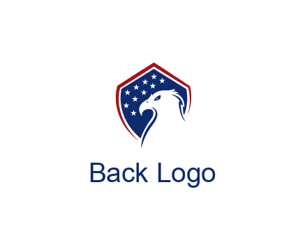 negative spacing eagle head with in shield with stars