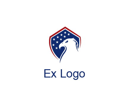 negative spacing eagle head with in shield with stars