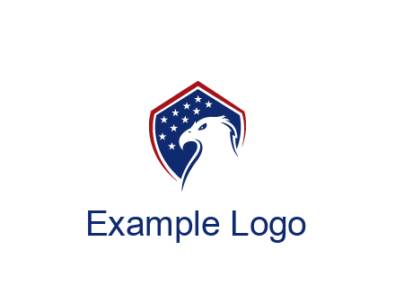 negative spacing eagle head with in shield with stars