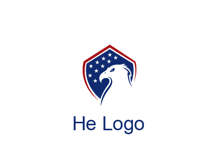negative spacing eagle head with in shield with stars