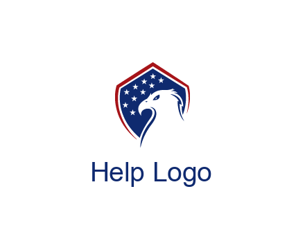 negative spacing eagle head with in shield with stars
