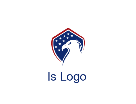 negative spacing eagle head with in shield with stars