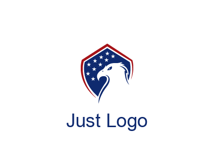 negative spacing eagle head with in shield with stars