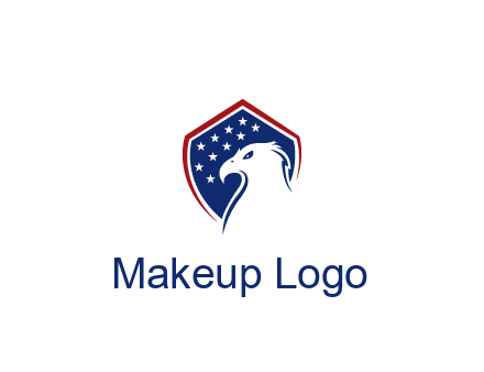 negative spacing eagle head with in shield with stars