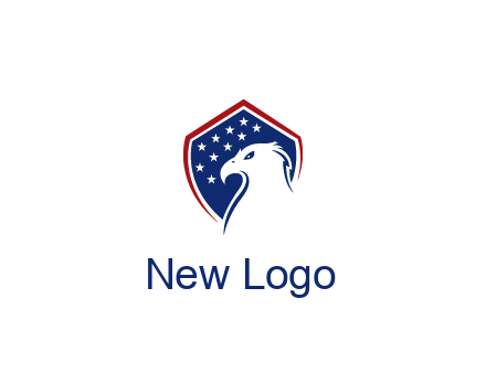 negative spacing eagle head with in shield with stars