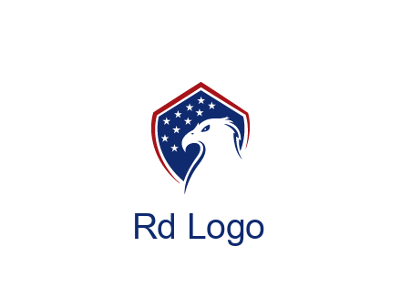 negative spacing eagle head with in shield with stars