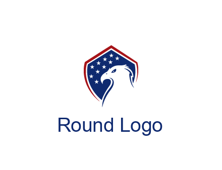 negative spacing eagle head with in shield with stars