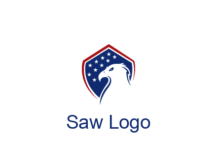negative spacing eagle head with in shield with stars