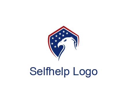 negative spacing eagle head with in shield with stars