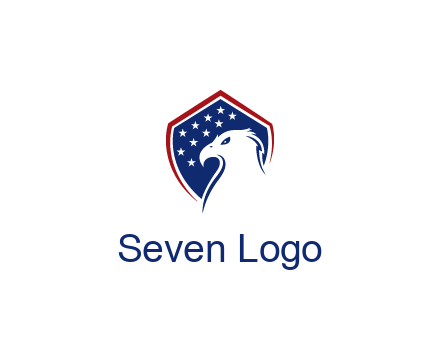 negative spacing eagle head with in shield with stars