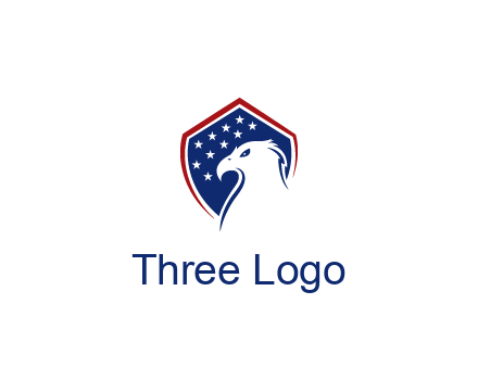 negative spacing eagle head with in shield with stars