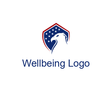 negative spacing eagle head with in shield with stars