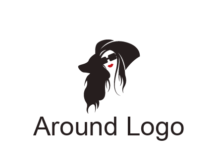 abstract lady with hair and hat