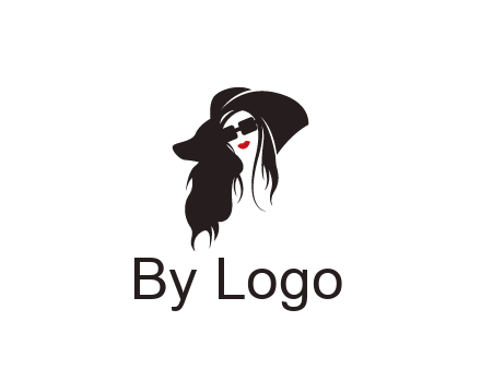 abstract lady with hair and hat