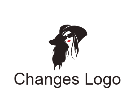 abstract lady with hair and hat