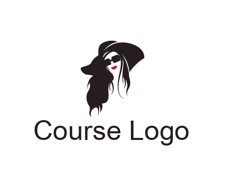 abstract lady with hair and hat