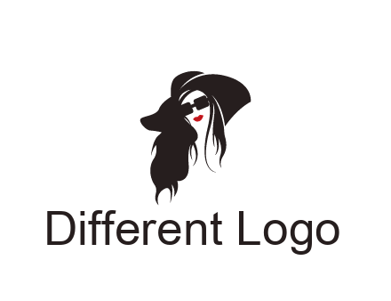 abstract lady with hair and hat