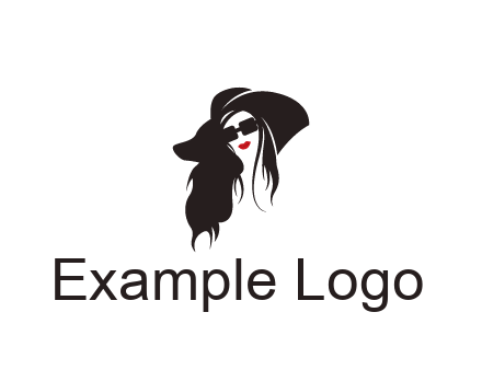 abstract lady with hair and hat