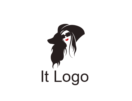 abstract lady with hair and hat