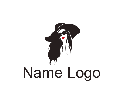 abstract lady with hair and hat
