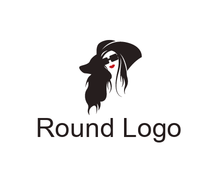 abstract lady with hair and hat