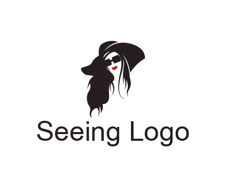 abstract lady with hair and hat