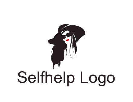 abstract lady with hair and hat