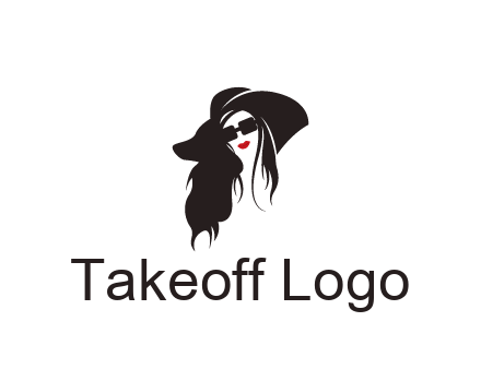 abstract lady with hair and hat