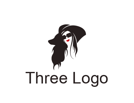abstract lady with hair and hat