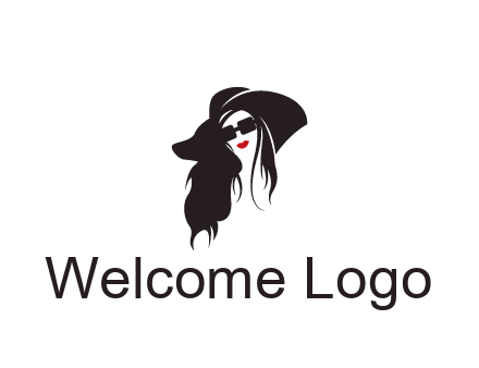 abstract lady with hair and hat