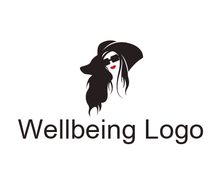 abstract lady with hair and hat
