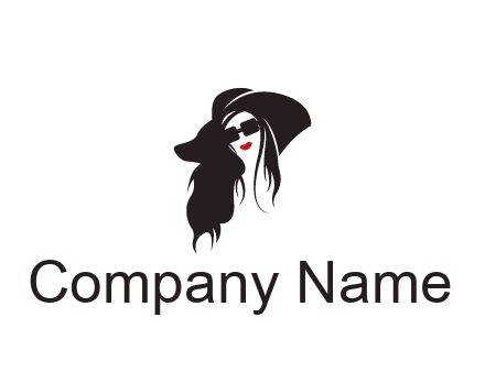 abstract lady with hair and hat