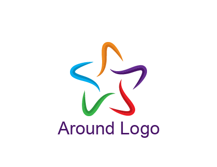 colorful swooshes forming abstract star