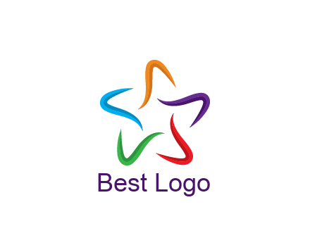 colorful swooshes forming abstract star