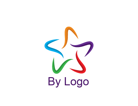 colorful swooshes forming abstract star