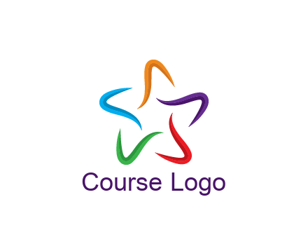 colorful swooshes forming abstract star