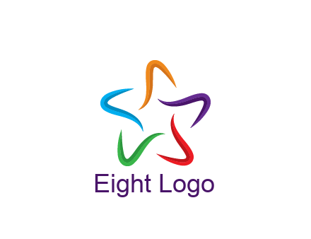 colorful swooshes forming abstract star