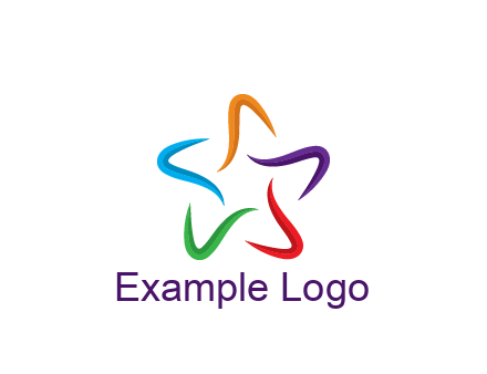 colorful swooshes forming abstract star