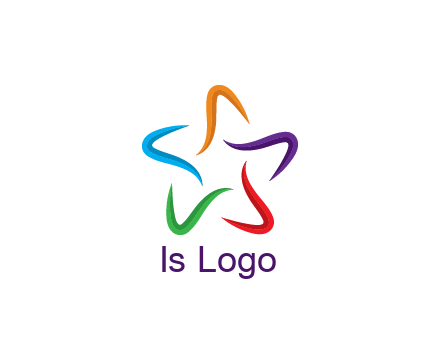 colorful swooshes forming abstract star