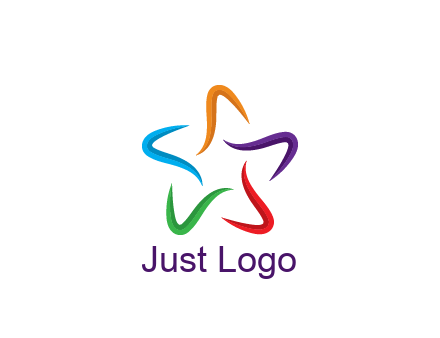 colorful swooshes forming abstract star