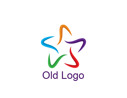 colorful swooshes forming abstract star