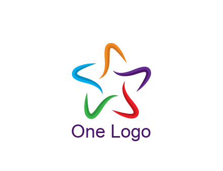 colorful swooshes forming abstract star