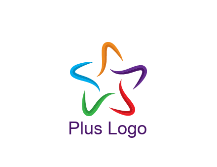 colorful swooshes forming abstract star
